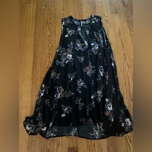 Free People Black Floral Tunic